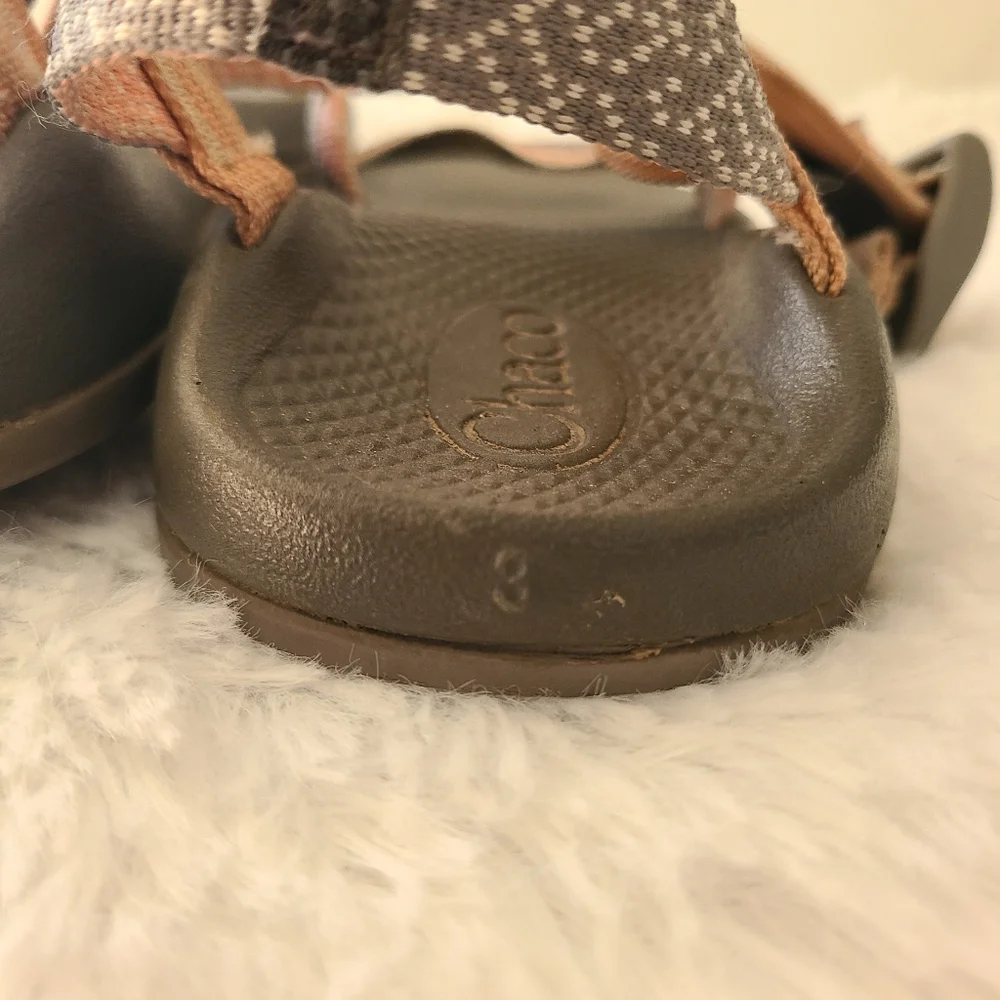 Chaco Sz 3 Youth Girls Sandals Strappy Pink & Gray